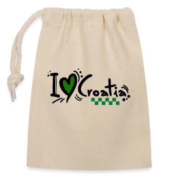 croatia hrvatska croatia hrv hr adria tourism sea - Closable cotton gift bag (14x20cm) - nature - Front
