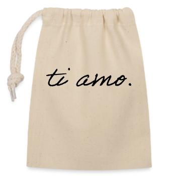 ti amo. - Sac cadeau en coton avec cordon (14 x 20 cm) - nature - Devant