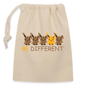 5 Bunny Friends Difference Be Different Different - Closable cotton gift bag (14x20cm) - nature - Front