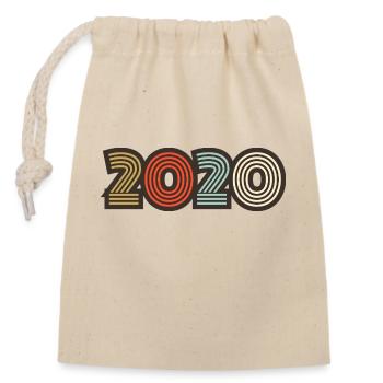 2020 rétro vintage - Sac cadeau en coton avec cordon (14 x 20 cm) - nature - Devant
