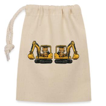 tiger bagger 2 - Verschließbarer Geschenkbeutel aus Baumwolle (14x20cm) - Natur - Vorne