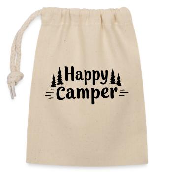 campeur heureux - Sac cadeau en coton avec cordon (14 x 20 cm) - nature - Devant