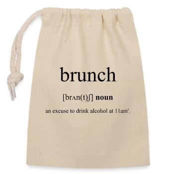 Brunch Definition Dictionary - Verschließbarer Geschenkbeutel aus Baumwolle (14x20cm) - Natur - Vorne