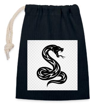 Le monde fascinant des serpents - Sac cadeau en coton avec cordon (14 x 20 cm) - bleu marine - Devant