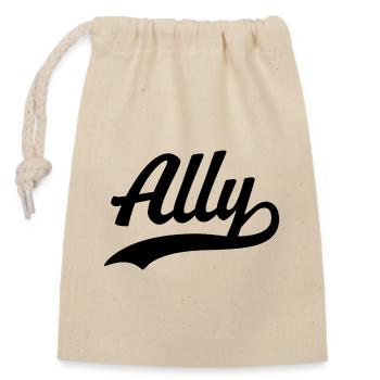Ally - Closable cotton gift bag (14x20cm) - nature - Front