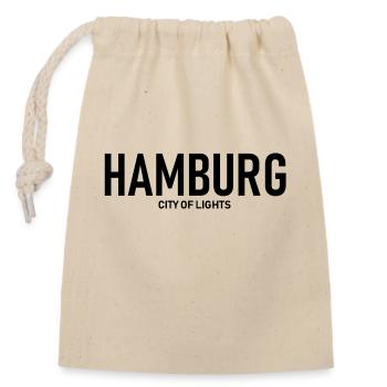 Hamburg - City of Lights - Alster - Hanseatic City - Closable cotton gift bag (14x20cm) - nature - Front