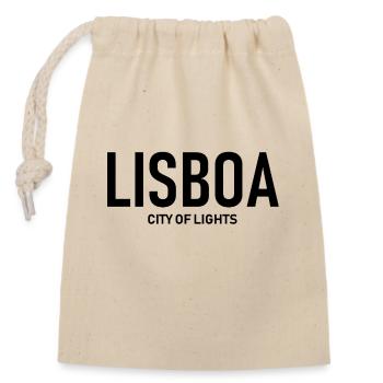 Lisboa - City of Lights - Portugal - Lisbon - Closable cotton gift bag (14x20cm) - nature - Front