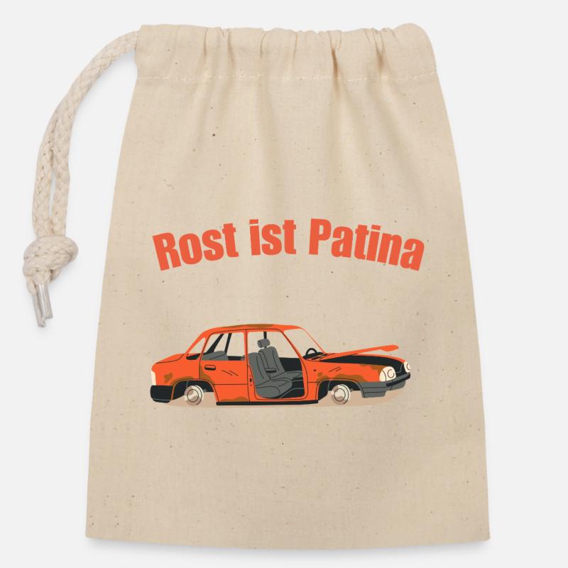 Rost ist Patina - Verschließbarer Geschenkbeutel aus Baumwolle (14x20cm) - Natur