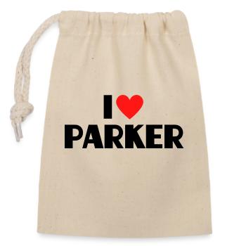 I Love Parker Heart Graphic Name Gift - Closable cotton gift bag (14x20cm) - nature - Front