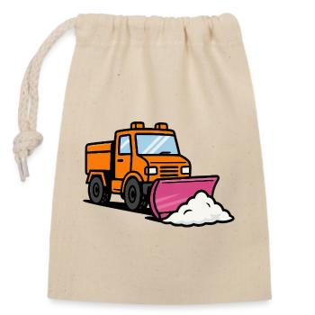 Chasse-neige amusant avec pelle à neige - Sac cadeau en coton avec cordon (14 x 20 cm) - nature - Devant