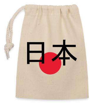 Japon 日本 – Chemise streetwear minimale - Sac cadeau en coton avec cordon (14 x 20 cm) - nature - Devant