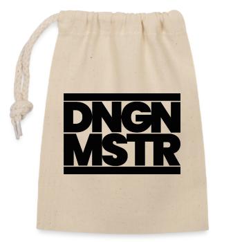 DNGN MSTR – RPG Game Master Design minimal - Noir - Sac cadeau en coton avec cordon (14 x 20 cm) - nature - Devant