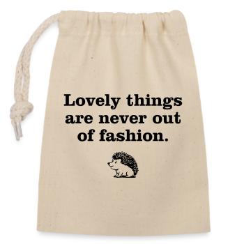 Lovely Things by Hedgehog Vintage - Verschließbarer Geschenkbeutel aus Baumwolle (14x20cm) - Natur - Vorne