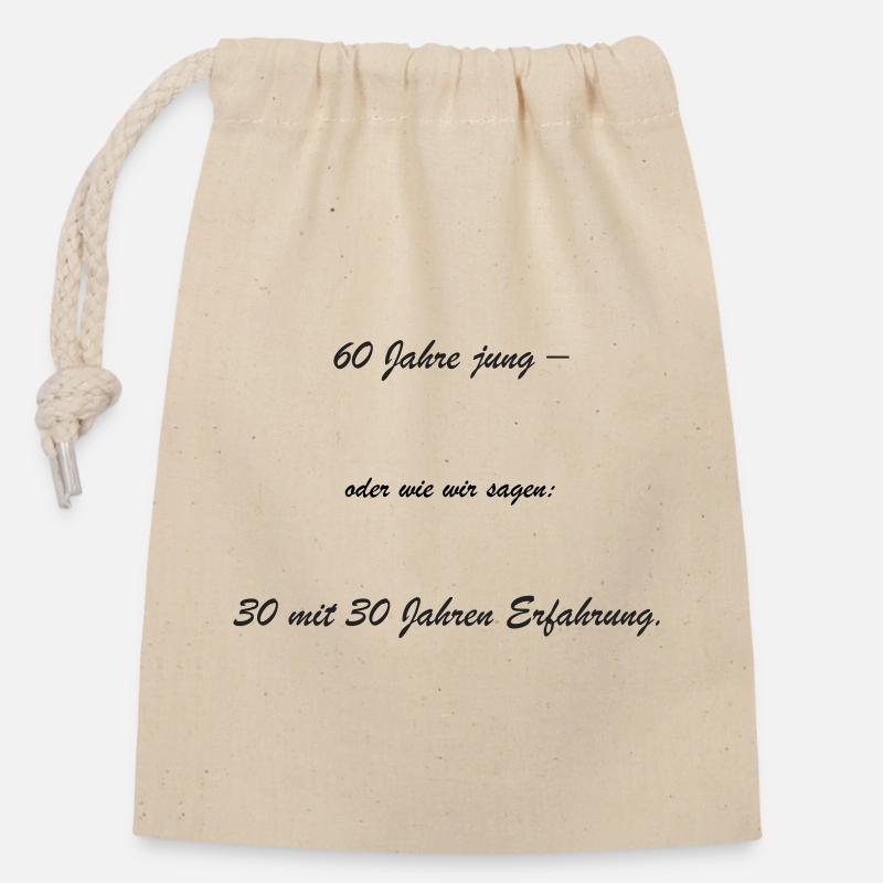 60 ans – 30 ans d’expérience - Sac cadeau en coton avec cordon (14 x 20 cm) - nature
