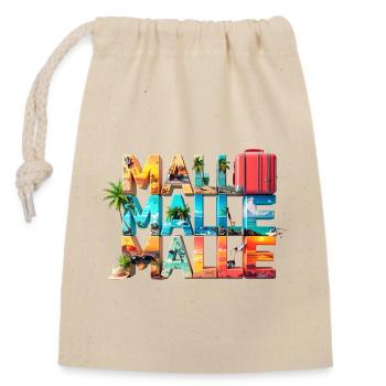 MALLE – L’été, le soleil, le pur sentiment de vacances - Sac cadeau en coton avec cordon (14 x 20 cm) - nature - Devant