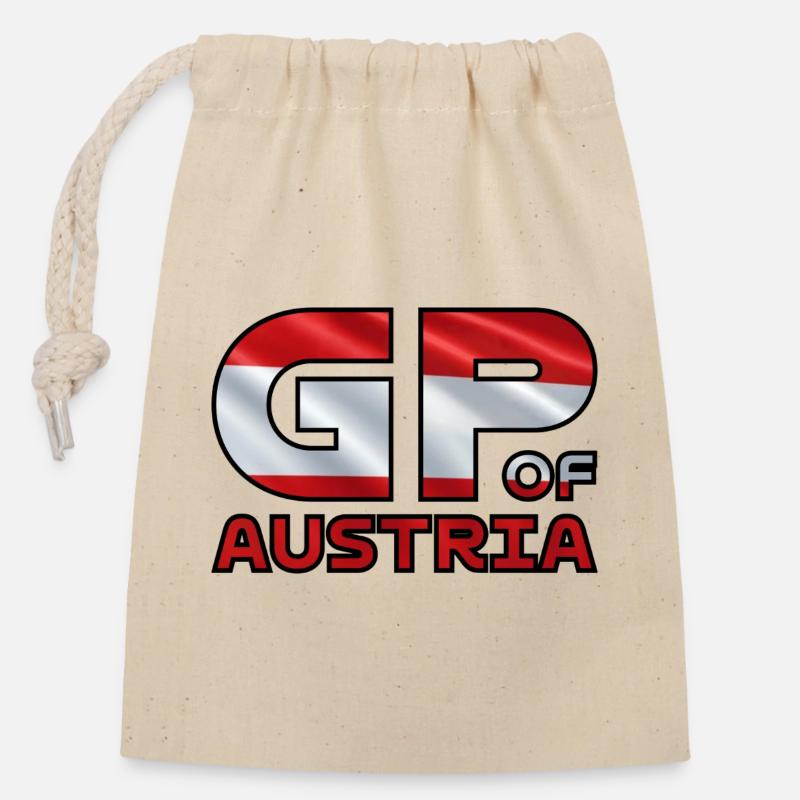 austria_gp - Sac cadeau en coton avec cordon (14 x 20 cm) - nature