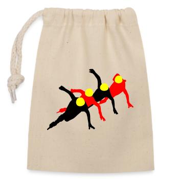 Short track - Closable cotton gift bag (14x20cm) - nature - Front