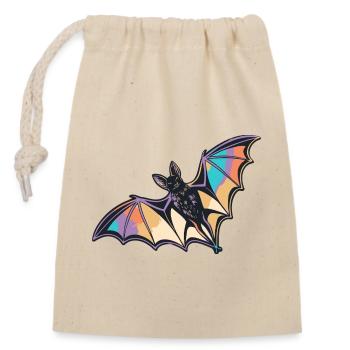 Stylized Rainbow Bat - Closable cotton gift bag (14x20cm) - nature - Front