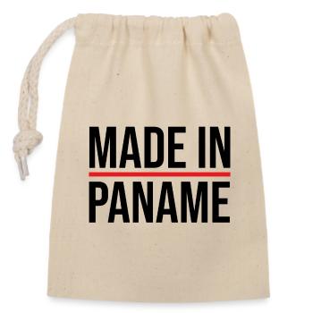 Made in Paname - Sac cadeau en coton avec cordon (14 x 20 cm) - nature - Devant