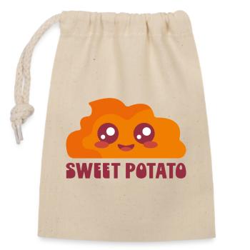 Patate douce dessin animé mignon - Sac cadeau en coton avec cordon (14 x 20 cm) - nature - Devant