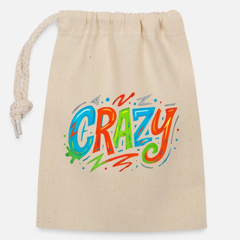 Graffiti Crazy Color Explosion - Closable cotton gift bag (14x20cm) - nature