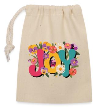 T-shirt Floral Joy pour le printemps et l’été - Sac cadeau en coton avec cordon (14 x 20 cm) - nature - Devant