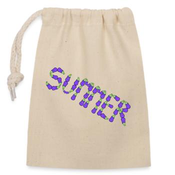 Aubergine d’été - Sac cadeau en coton avec cordon (14 x 20 cm) - nature - Devant