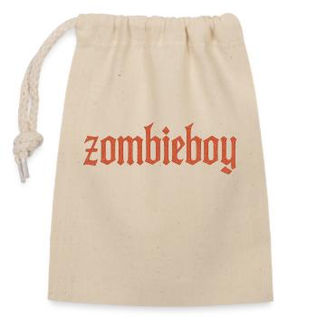Lettrage gothique Zombieboy - Sac cadeau en coton avec cordon (14 x 20 cm) - nature - Devant