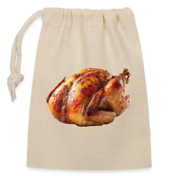 Truthahn Hähnchen Broiler Brathähnchen Hendl - Verschließbarer Geschenkbeutel aus Baumwolle (14x20cm) - Natur - Vorne