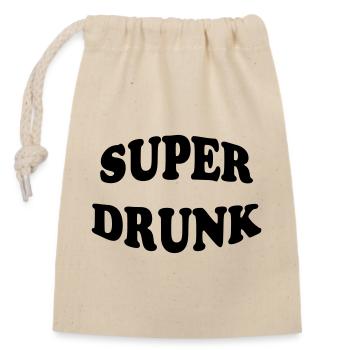 Super Drunk - alcohol - Closable cotton gift bag (14x20cm) - nature - Front
