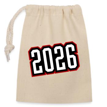 2026 - Sac cadeau en coton avec cordon (14 x 20 cm) - nature - Devant
