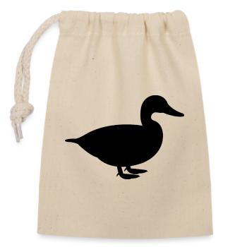 Duck - Closable cotton gift bag (14x20cm) - nature - Front