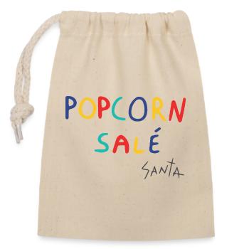 salted popcorn - Closable cotton gift bag (14x20cm) - nature - Front