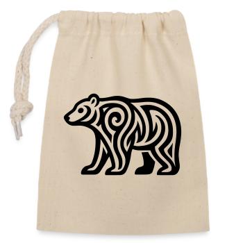 Just a Black Bear #1 / JustN-imal - Sac cadeau en coton avec cordon (14 x 20 cm) - nature - Devant