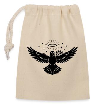 Dove Holy - Closable cotton gift bag (14x20cm) - nature - Front