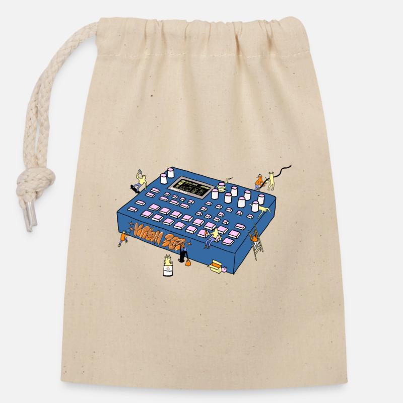 Mixage - Sac cadeau en coton avec cordon (14 x 20 cm) - nature