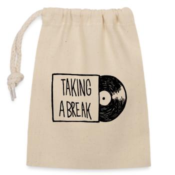 Taking a break - Closable cotton gift bag (14x20cm) - nature - Front