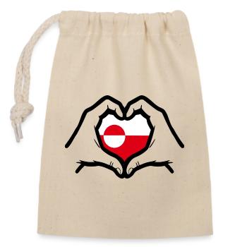 Grönland Liebe - Verschließbarer Geschenkbeutel aus Baumwolle (14x20cm) - Natur - Vorne