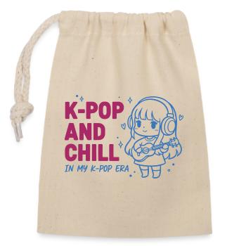 K-Pop und Chill In meiner K-Pop-Ära K-Pop Koreanische Musik - Verschließbarer Geschenkbeutel aus Baumwolle (14x20cm) - Natur - Vorne