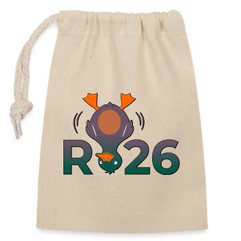 Rentnergeschenke Rente 2026 - Verschließbarer Geschenkbeutel aus Baumwolle (14x20cm) - Natur - Vorne