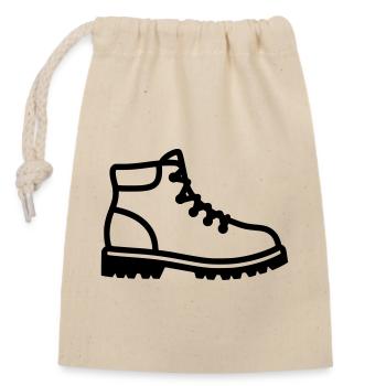 Hiking Boots Shoe Profile - Closable cotton gift bag (14x20cm) - nature - Front