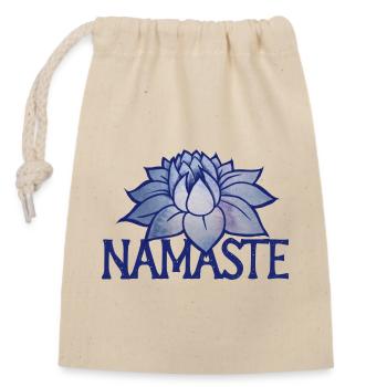 Lotus-Namaste-Blüte - Verschließbarer Geschenkbeutel aus Baumwolle (14x20cm) - Natur - Vorne