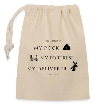 2. Samuel, 22 Rocher, Forteresse, Délivreur - Sac cadeau en coton avec cordon (14 x 20 cm) - nature - Devant