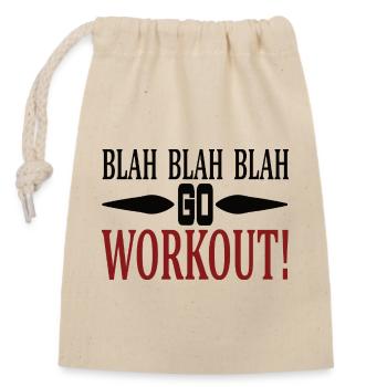 Blah Blah go workout - Closable cotton gift bag (14x20cm) - nature - Front