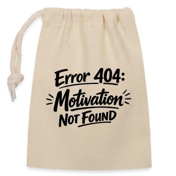 404 Motivation non trouvée | Chemise minimaliste - Sac cadeau en coton avec cordon (14 x 20 cm) - nature - Devant