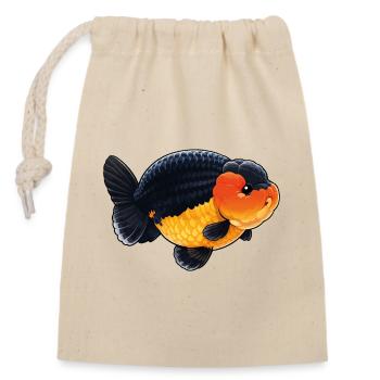 Black Orange Ranchu High Quality Goldfish - Verschließbarer Geschenkbeutel aus Baumwolle (14x20cm) - Natur - Vorne