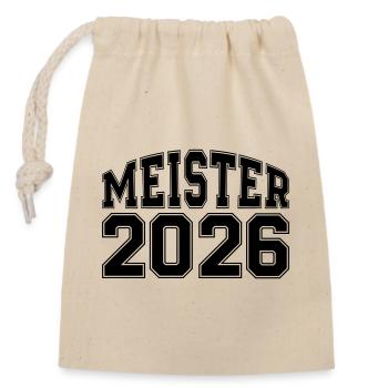meister_2026 - Verschließbarer Geschenkbeutel aus Baumwolle (14x20cm) - Natur - Vorne