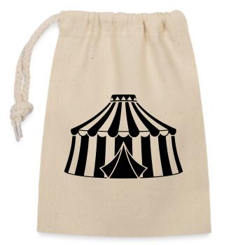 Circus Tent Circus Silhouette - Closable cotton gift bag (14x20cm) - nature - Front