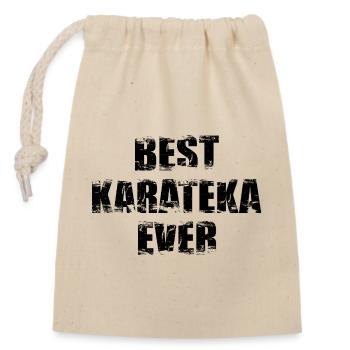 Karateka - Verschließbarer Geschenkbeutel aus Baumwolle (14x20cm) - Natur - Vorne