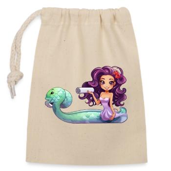 Underwater sorceress with role - Closable cotton gift bag (14x20cm) - nature - Front